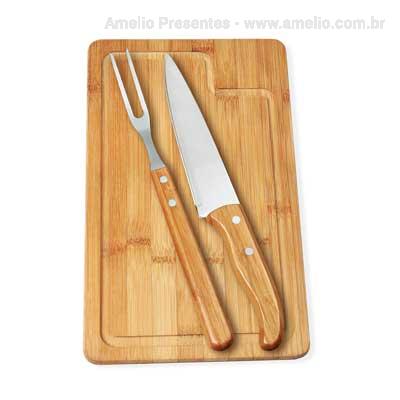 Kit churrasco 3 peças Bambu