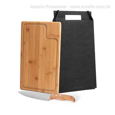 Kit Churrasco Bambu 2 peças com tábua