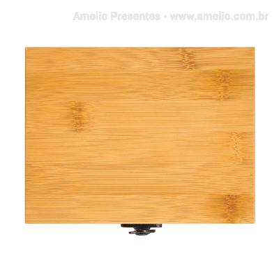 Kit Vinho 5 peças com estojo de bambu