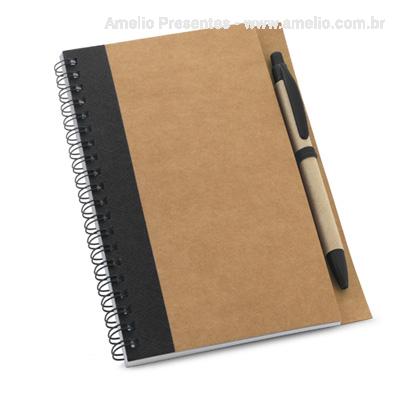 Caderno ecológico com caneta