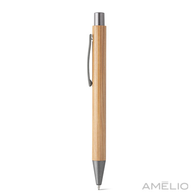 Caneta de Bambu com clipe de metal