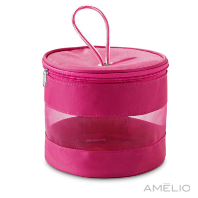 Bolsa de cosméticos microfibra e tela