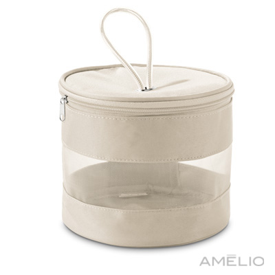 Bolsa de cosméticos microfibra e tela