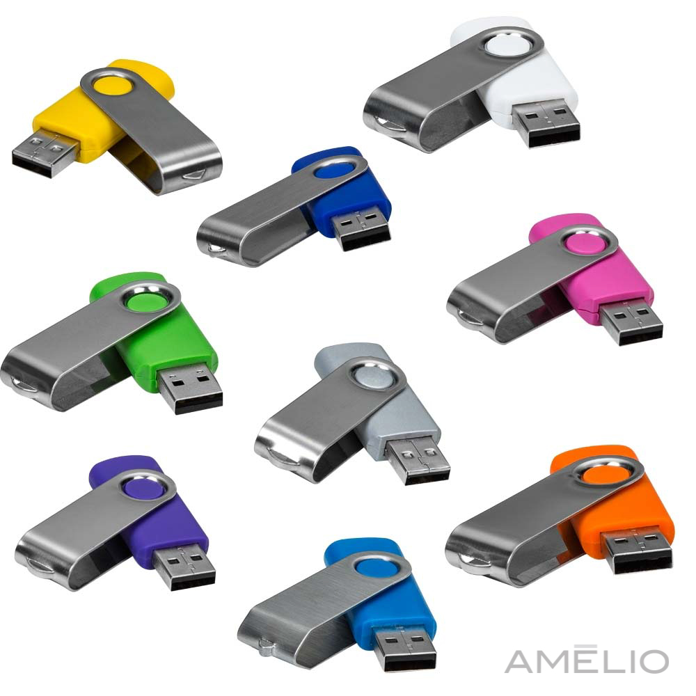 Pen Drive Giratório Metálico 4GB