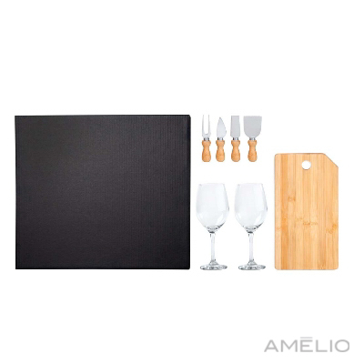 Kit Vinho e Queijo - 7 Pçs