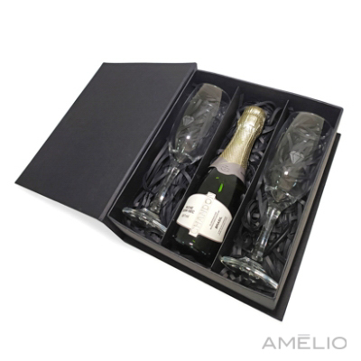 Kit com espumante – 2 taças