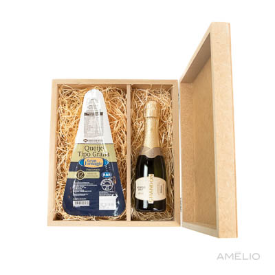 Kit Mini espumante com queijo Grana Gran