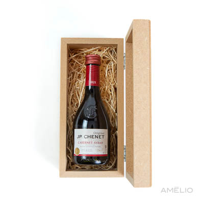 Vinho JP. Chenet 187ml na caixa de MDF