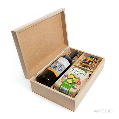 Kit vinho com Bruschette e Bruschetta