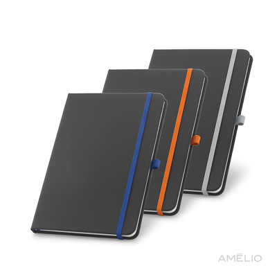 Caderno A6 capa dura couro sintético