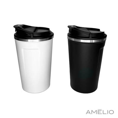 Copo térmico aço inox com termômetro 