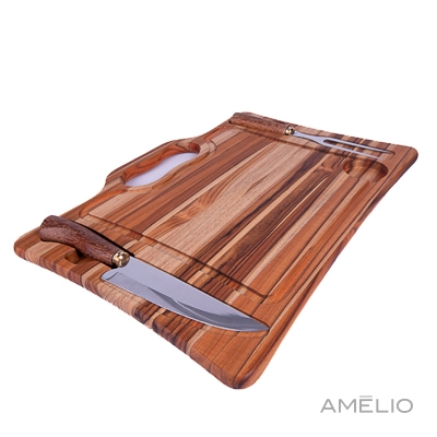 Kit churrasco 3pçs artesanal + sistema imã 