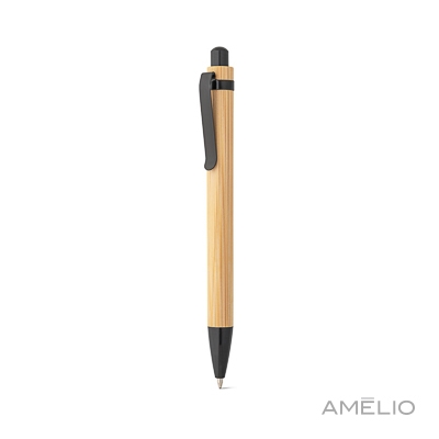 Conjunto de caderno A5 em bambu e caneta