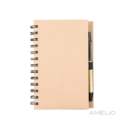 Caderno ecológico com autoadesivos e caneta