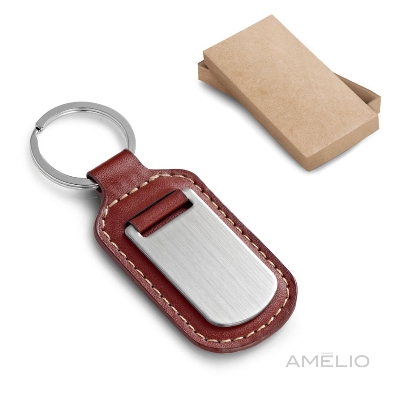 Chaveiro couro/metal