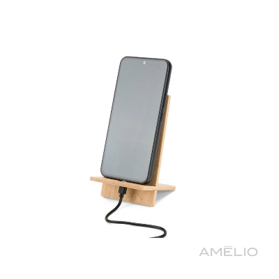 Suporte para celular em bambu desmontável