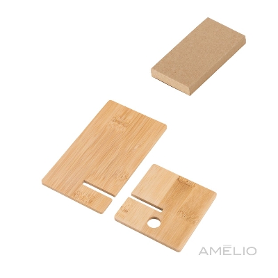 Suporte para celular em bambu desmontável