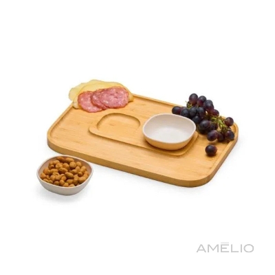 Conj. Para petisco em bambu - 3 pçs