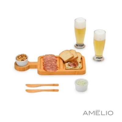 Kit petisco com copos cerveja - 7 pçs