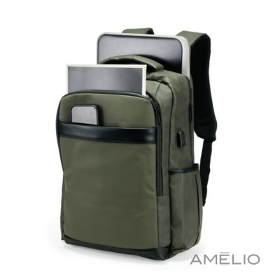 Mochila Couro Sintético USB 21 Litros