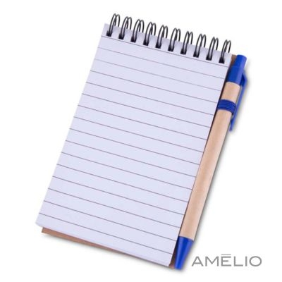 Mini caderno com caneta